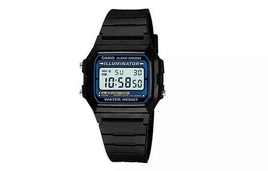 CASIO Мужские часы серии VINTAGE 35,4 мм, черные F-105W-1A