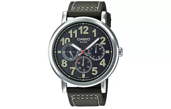 CASIO Мужские часы Standard Series 45 мм, черные MTP-E309L-3A