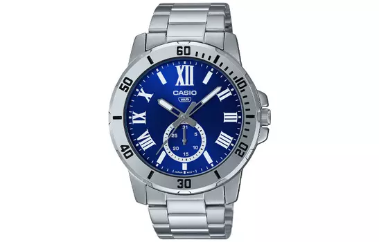 CASIO Мужские часы Standard Series 49 мм синего цвета MTP-VD200D-2B