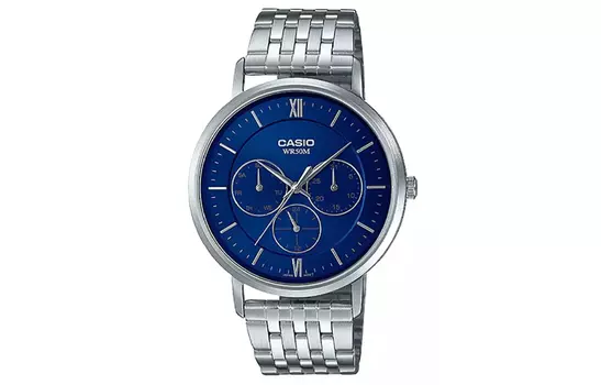 CASIO Мужские часы стандартной серии синего цвета MTP-B300D-2A