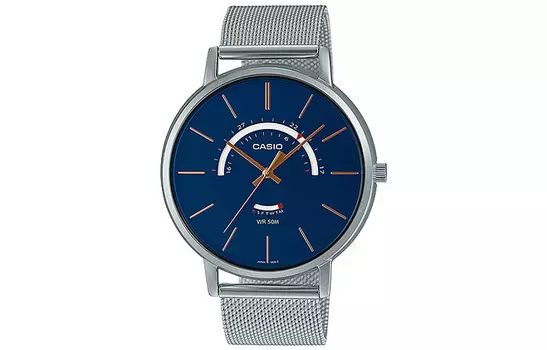 CASIO Мужские часы стандартной серии синего цвета MTP-B105M-2AV