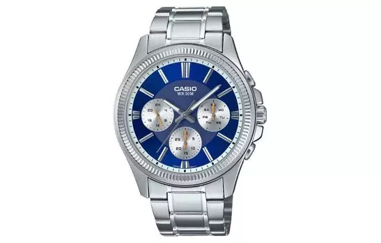 CASIO Мужские часы стандартной серии синего цвета MTP-1375D-2A1V