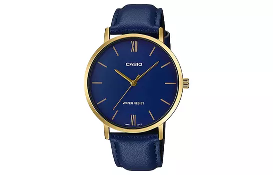 CASIO Мужские часы стандартной серии синего цвета MTP-VT01GL-2B