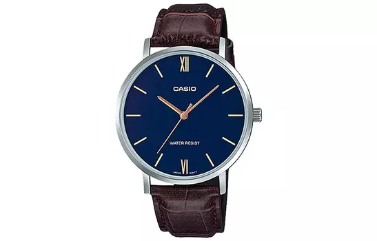 CASIO Мужские часы стандартной серии синего цвета MTP-VT01L-2B
