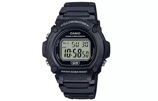 CASIO Мужские черные часы W-219H-1A