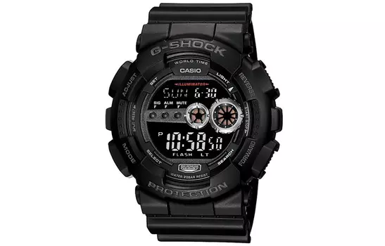 CASIO Мужские цифровые часы серии Black Watch GD-100-1B