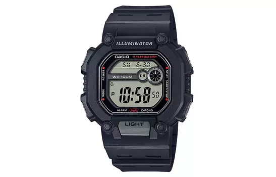 CASIO Мужские молодежные часы серого цвета 51,9 мм W-737H-1A