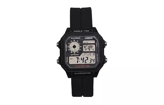 CASIO Мужские молодежные черные часы
