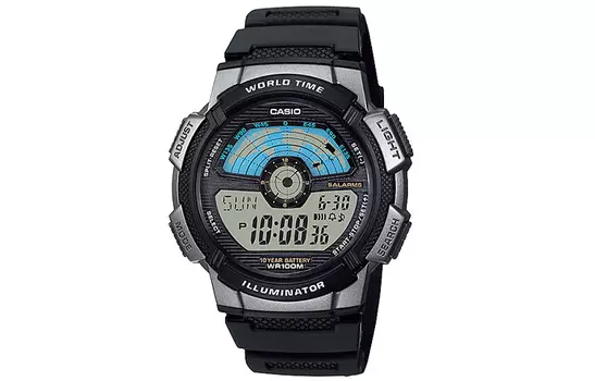 CASIO Мужские молодежные черные часы AE-1100W-1AV