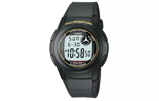 CASIO Мужские молодежные черные часы F-200W-9A