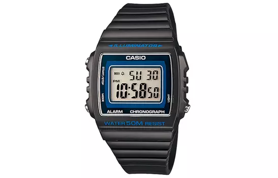 CASIO Мужские молодежные синие часы W-215H-8A