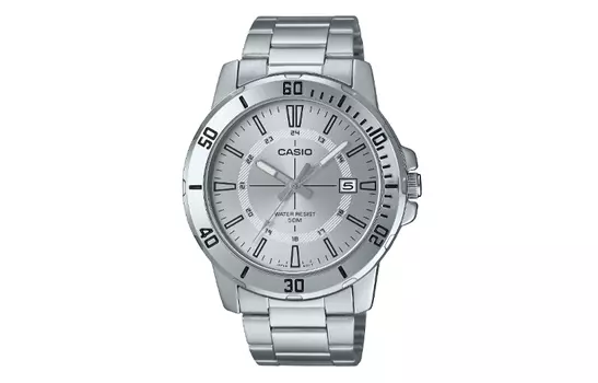 CASIO Мужские серебряные часы стандартной серии MTP-VD01D-7C