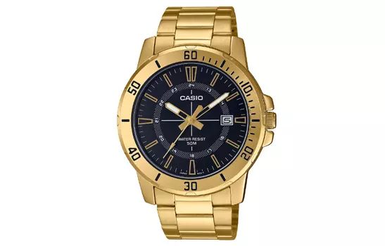 CASIO Мужские стандартные черные часы MTP-VD01G-1C