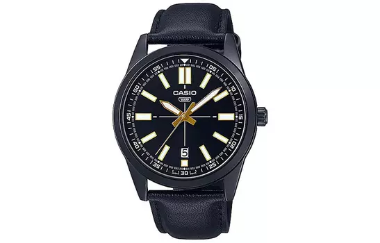 CASIO Мужские стандартные черные часы MTP-VD02BL-1E