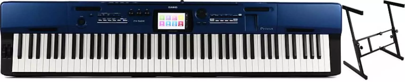 Casio Privia Pro PX-560 88-клавишное цифровое пианино с динамиками в комплекте со сценическими подставками KS7350 Folding-Z Подставка для клавиатуры Casio + On-Stage PX-560BE=1 KS7350=1