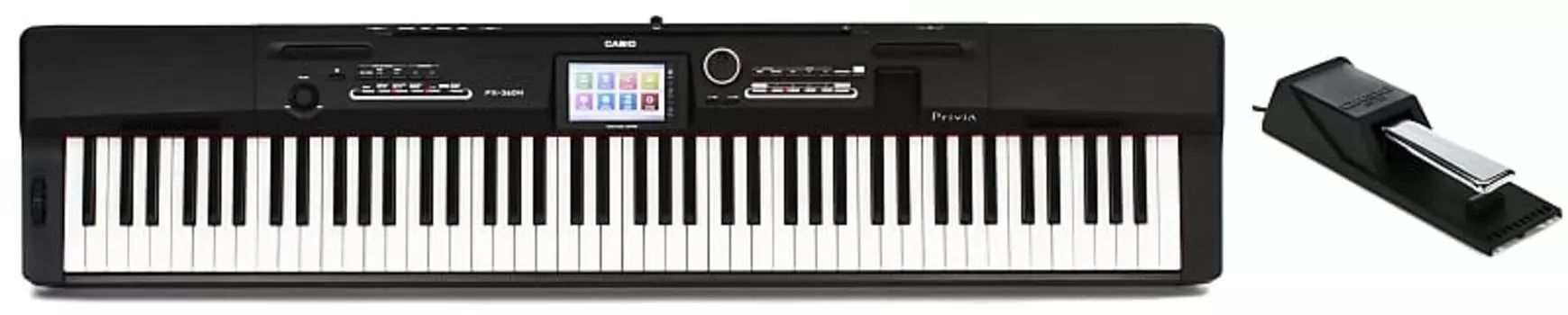 Casio Privia PX-360 88-клавишное цифровое пианино с динамиками в комплекте с педалью сустейна Casio SP20 PX-360BK=1 SP20=1