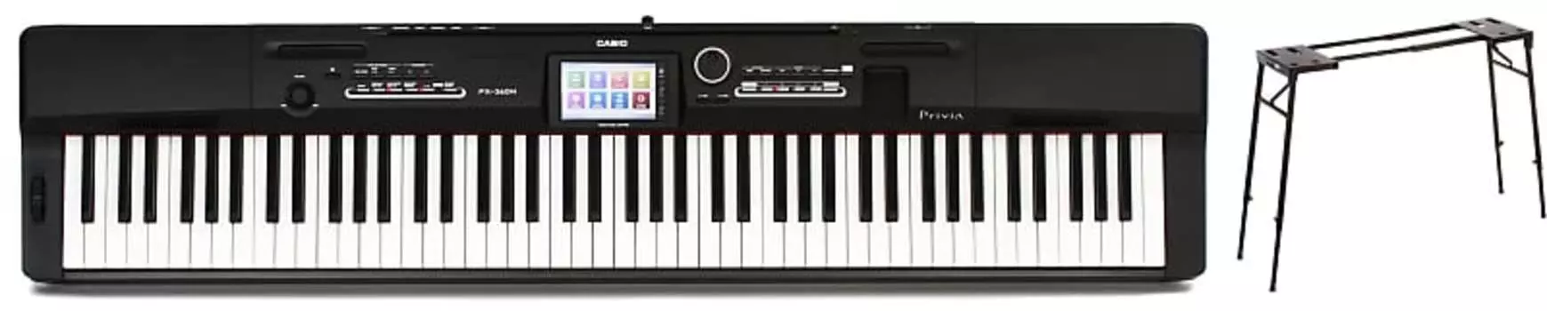 Casio Privia PX-360 88-клавишное цифровое пианино с динамиками в комплекте с сценической подставкой для клавиатуры KS7150 Platform Style Casio + On-Stage PX-360BK=1 KS7150=1
