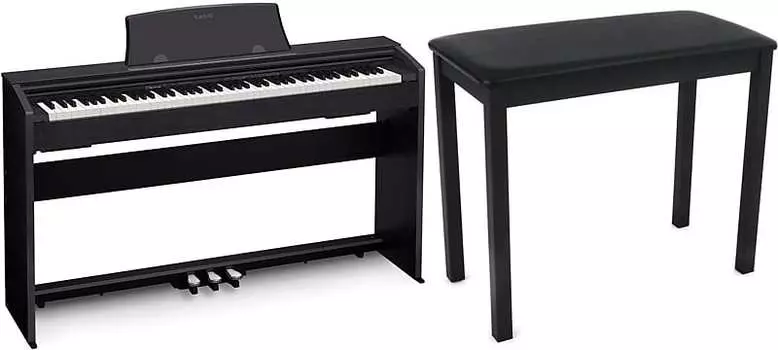 Casio Privia PX-770 — комплект с черной отделкой и скамьей для фортепиано Casio CB-7 — черный PX770BK=1 CB7BK=1