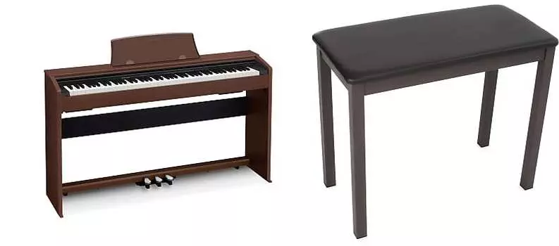 Casio Privia PX-770 — коричневая отделка Комплект с фортепианной скамьей Casio CB-7BN — коричневый PX770BN=1 CB7BN=1