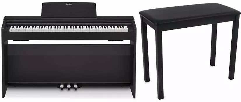 Casio Privia PX-870 — комплект с черной отделкой и скамьей для фортепиано Casio CB-7 — черный PX870BK=1 CB7BK=1