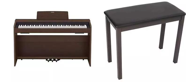 Casio Privia PX-870 — коричневая отделка в комплекте со скамьей для фортепиано Casio CB-7BN — коричневая PX870BN=1 CB7BN=1