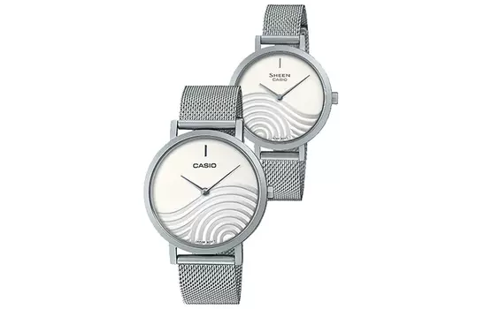 CASIO Серебряные часы унисекс-серии «Пара Table»