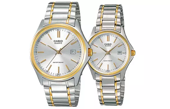 CASIO Серебряные часы унисекс-серии «Пара Table»