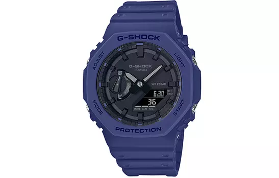 CASIO Унисекс-часы с двойным жидкокристаллическим/аналоговым дисплеем, синие, GA-2100-2APR