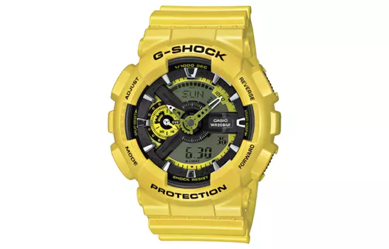 CASIO Унисекс-часы с двумя жидкокристаллическими/аналоговыми дисплеями, 55 мм, черные, GA-110CM-9A
