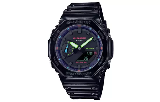 CASIO Унисекс-часы с двумя жидкокристаллическими/аналоговыми дисплеями, черные