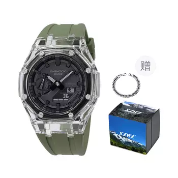 CASIO Унисекс-часы с двумя жидкокристаллическими/аналоговыми дисплеями, черные