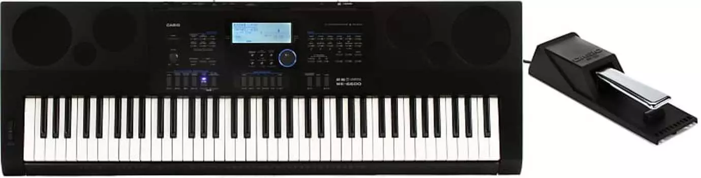 Casio WK-6600 76-клавишный портативный аранжировщик с педалью сустейна Casio SP20 WK-6600=1 SP20=1