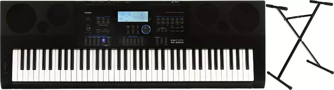Casio WK-6600 76-клавишный портативный аранжировщик в комплекте с подставкой для клавиатуры Casio ARST X-Style WK-6600=1 ARST=1