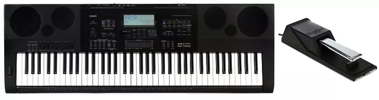 Casio WK-7600 76-клавишный портативный аранжировщик с педалью сустейна Casio SP20 WK-7600=1 SP20=1