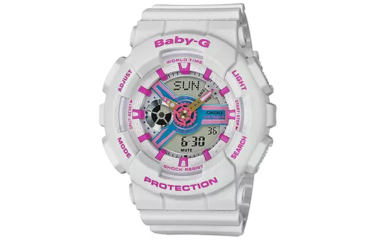 CASIO Женские часы BABY-G белого цвета BA-110NR-8A