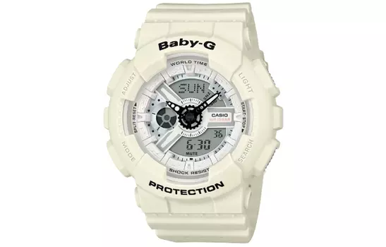CASIO Женские часы BABY-G белого цвета BA-110PP-7A