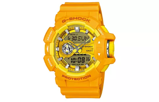 CASIO Женские часы с двойным жидкокристаллическим/аналоговым дисплеем, желтые, GA-400A-9A