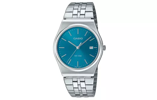 CASIO Женские часы Standard Series 35 мм синего цвета MTP-B145D-2A2