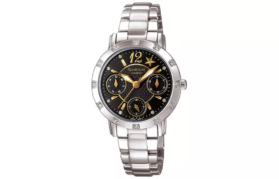 CASIO Женские черные часы SHEEN SHN-3020D-1ADR
