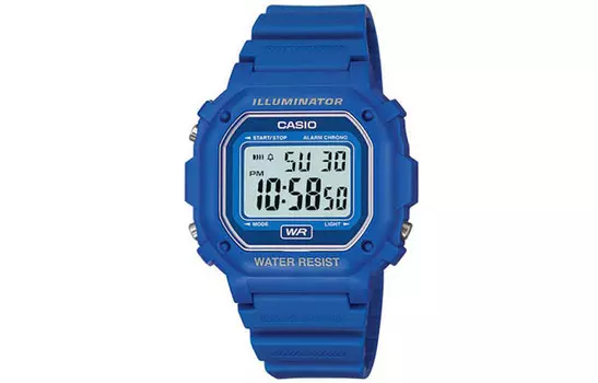 CASIO Женские цифровые синие часы серии F108WH-2A