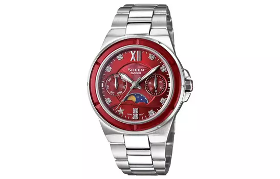 CASIO Женские красные часы SHEEN SHE-3500D-4A