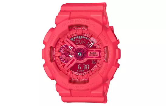 CASIO Женские молодежные красные часы GMA-S110VC-4A