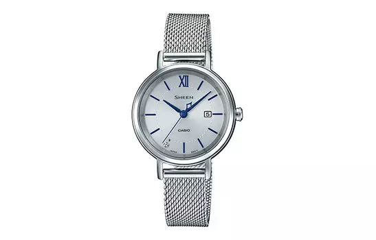 CASIO Женские серебряные часы SHEEN SHS-D300M-7APR