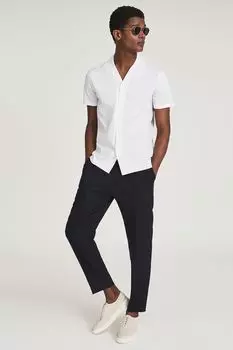Caspa Рубашка из мерсеризованного хлопкового джерси Reiss, белый