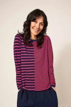 Cassie розовая футболка в полоску White Stuff, розовый