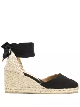 Castaer Carina espadrille wedges, черный