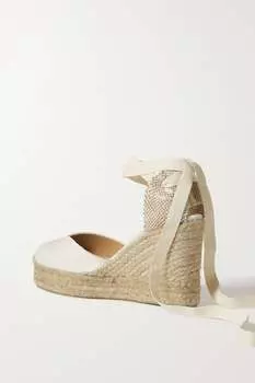 CASTAER + NET SUSTAIN эспадрильи Chiara 100 на танкетке из атласа и парусины, белый