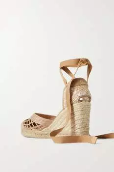 CASTAER + NET SUSTAIN эспадрильи на танкетке Caracas из рафии, бежевый