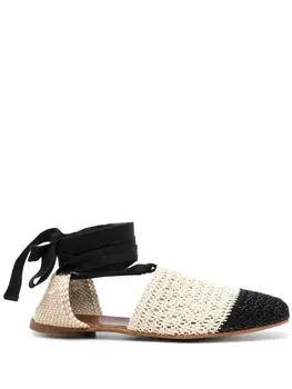 Castaer woven two-tone espadrille flats, нейтральный цвет