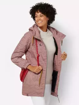 Casual Looks Анорак, с капюшоном, цвет Rostrot-Wei-Geringelt